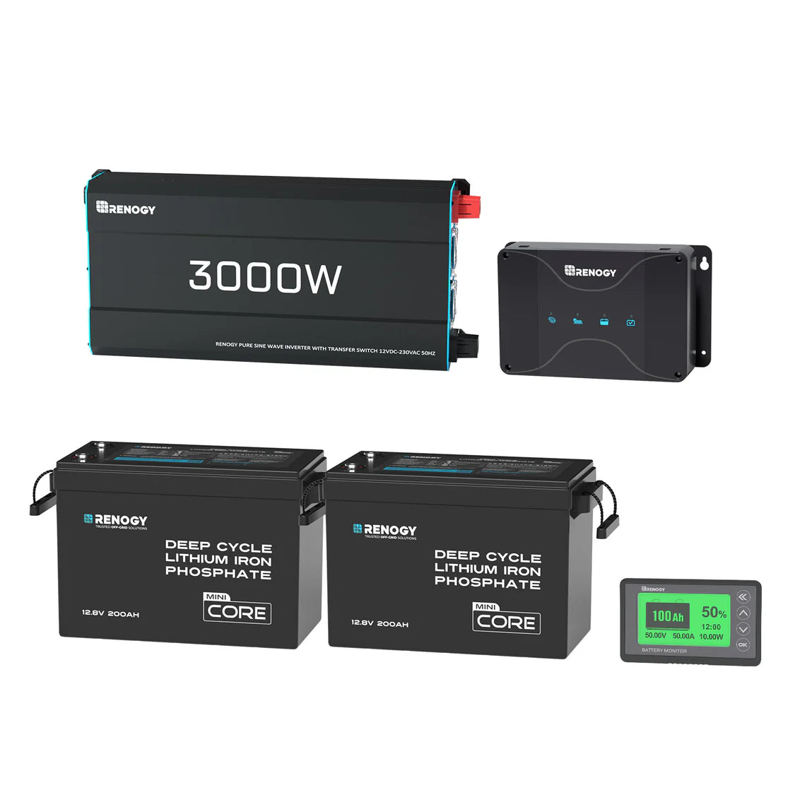 5.12kWh Power Kit | 200Ah LiFePO4 Batteries, 3000W Inverter
