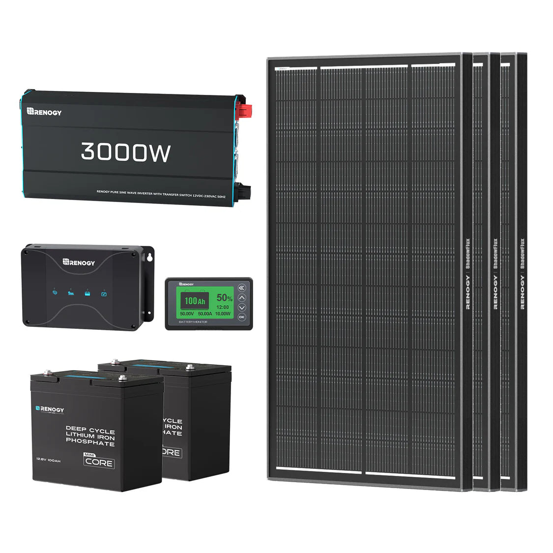 5.12kWh Power Kit | 200Ah LiFePO4 Batteries, 3000W Inverter