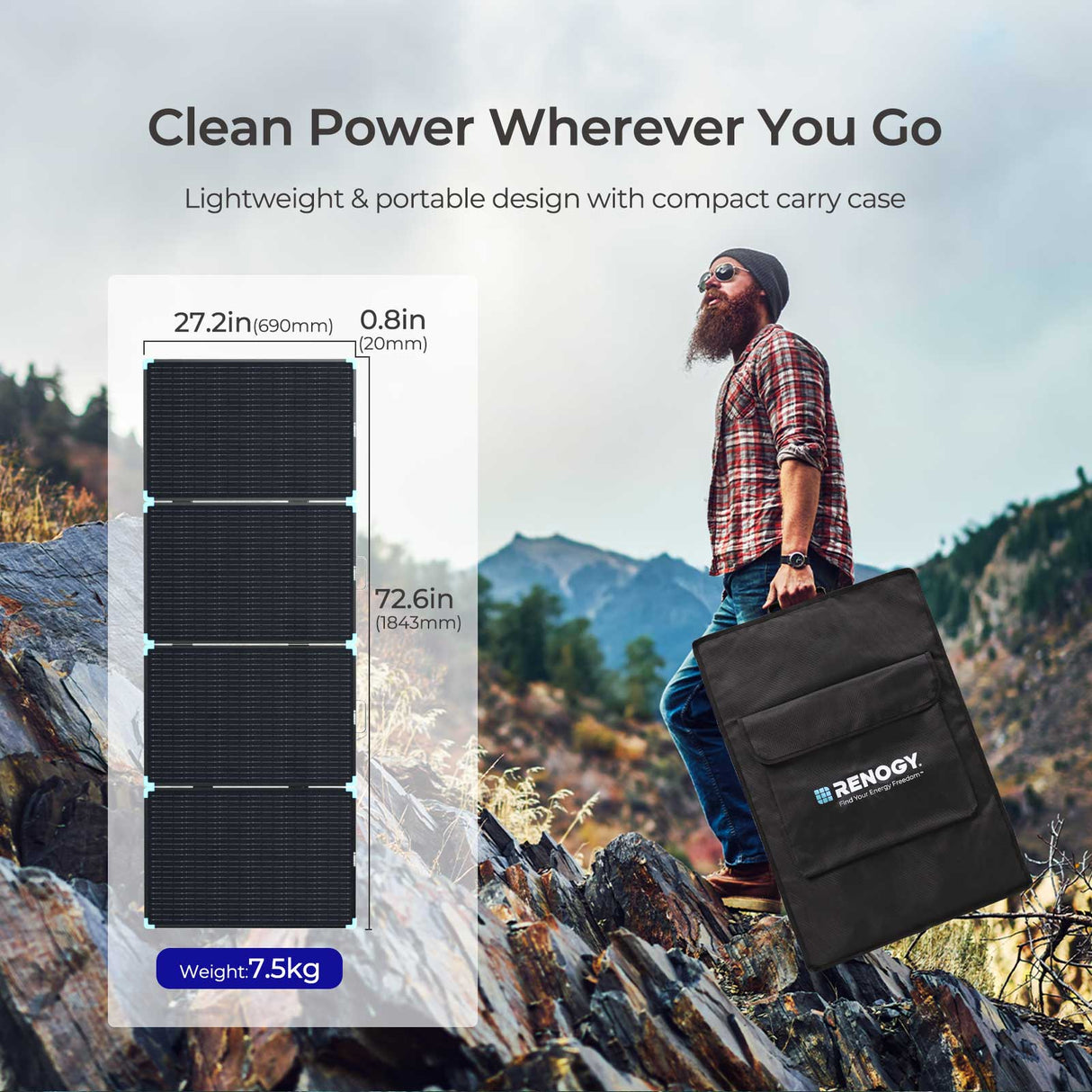 Lightweight Portable Solar Suitcase 400W/300W/220W/100W