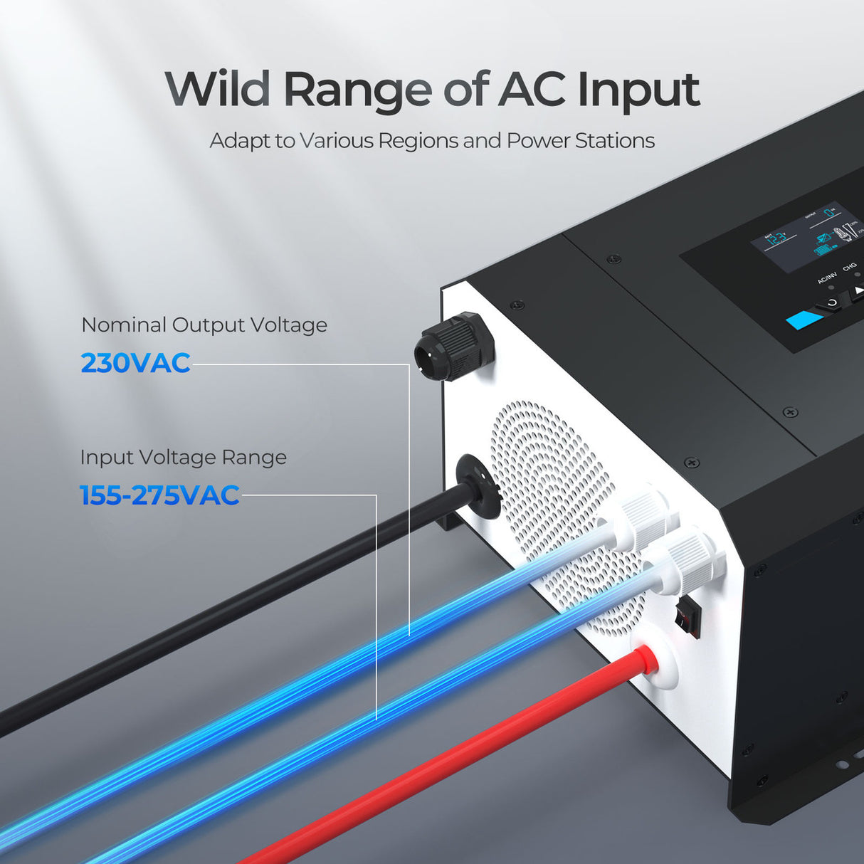 2000W 12V PURE SINE WAVE INVERTER CHARGER W/ LCD Wide Range of AC Intput