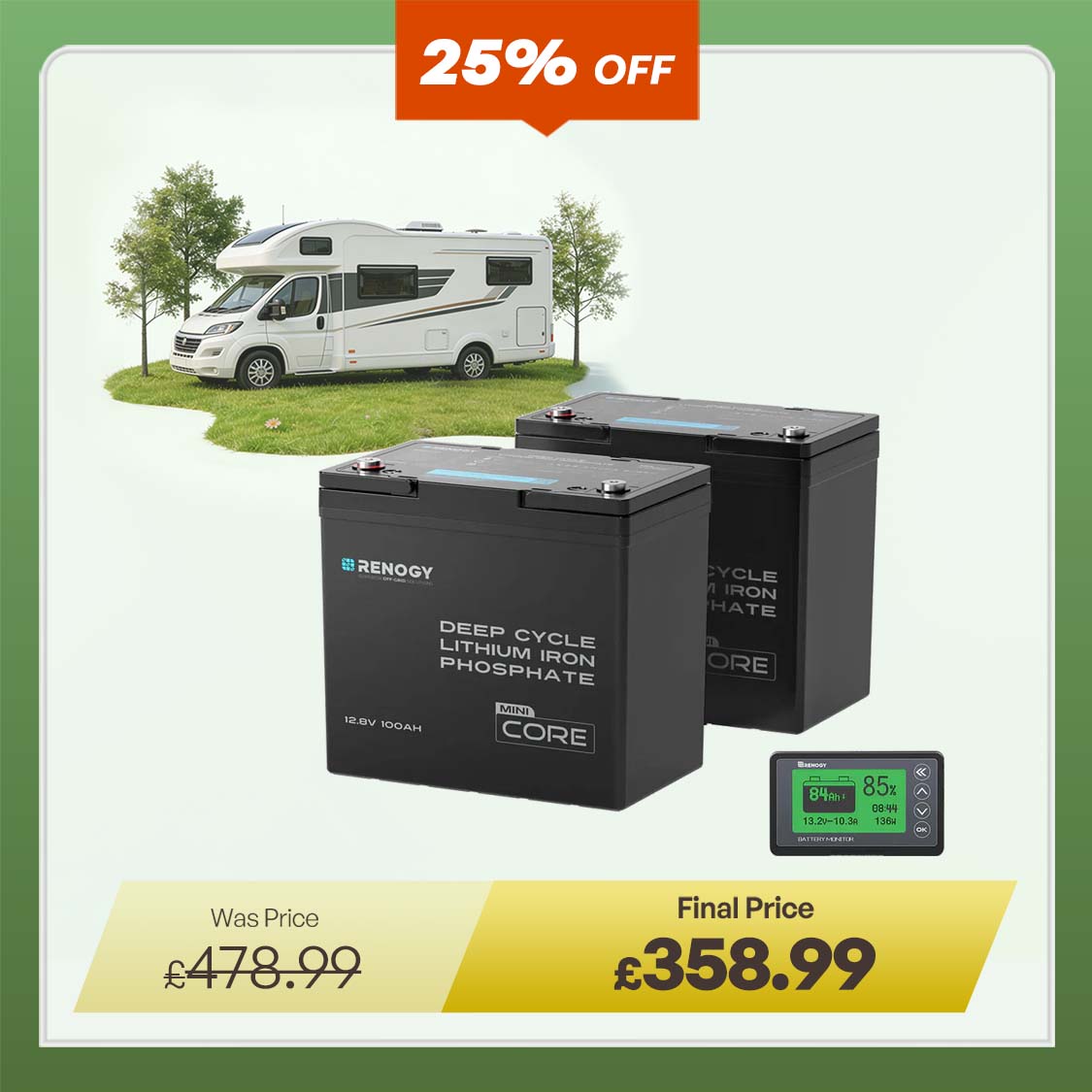 Core Mini- 12.8V 100Ah Lithium Iron Phosphate Battery