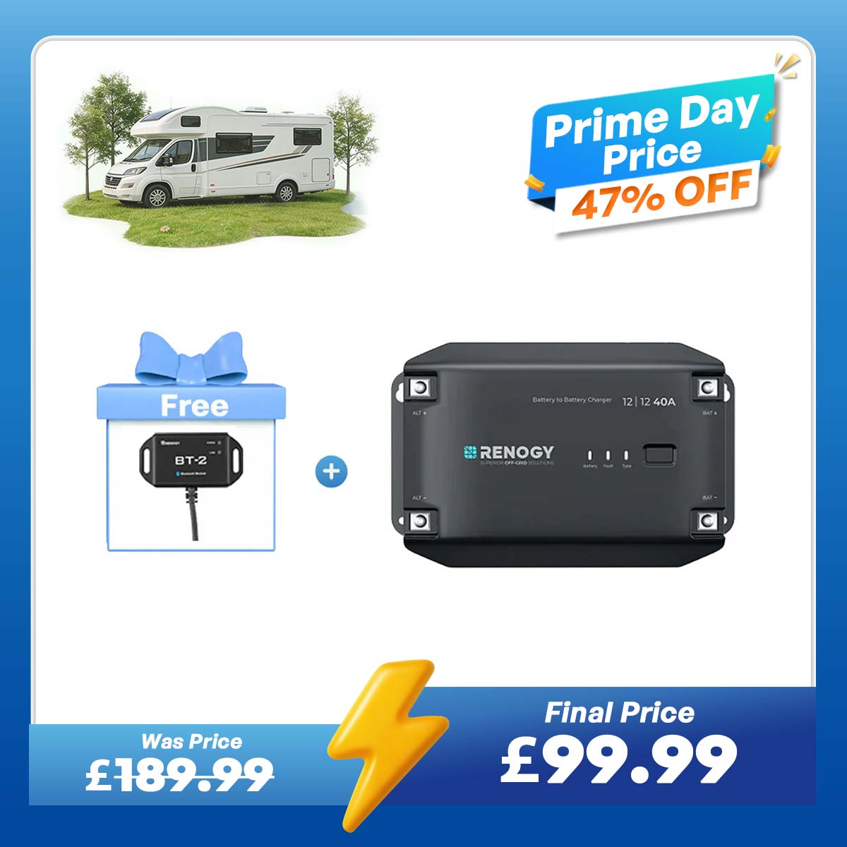 12V 40A DC to DC On-Board Battery Charger | Renogy UK