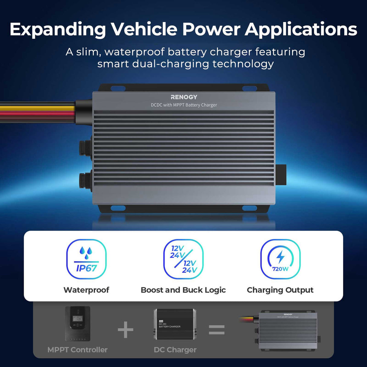 RENOGY IP67 50A DC-DC  Battery Charger with MPPT