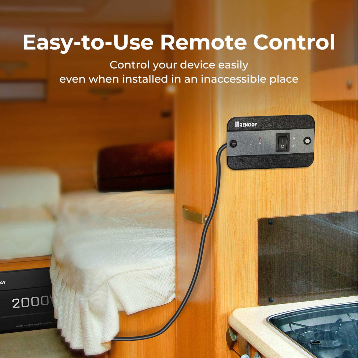 2000W 12V Pure Sine Wave Inverter With Easy-to-Use Remote Control