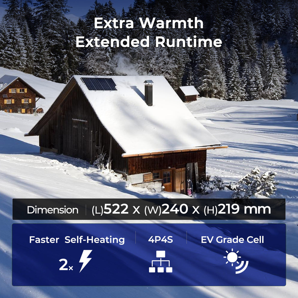 12V 300Ah Deep Cycle Lithium Iron Phosphate Battery 2X Faster Self Heating