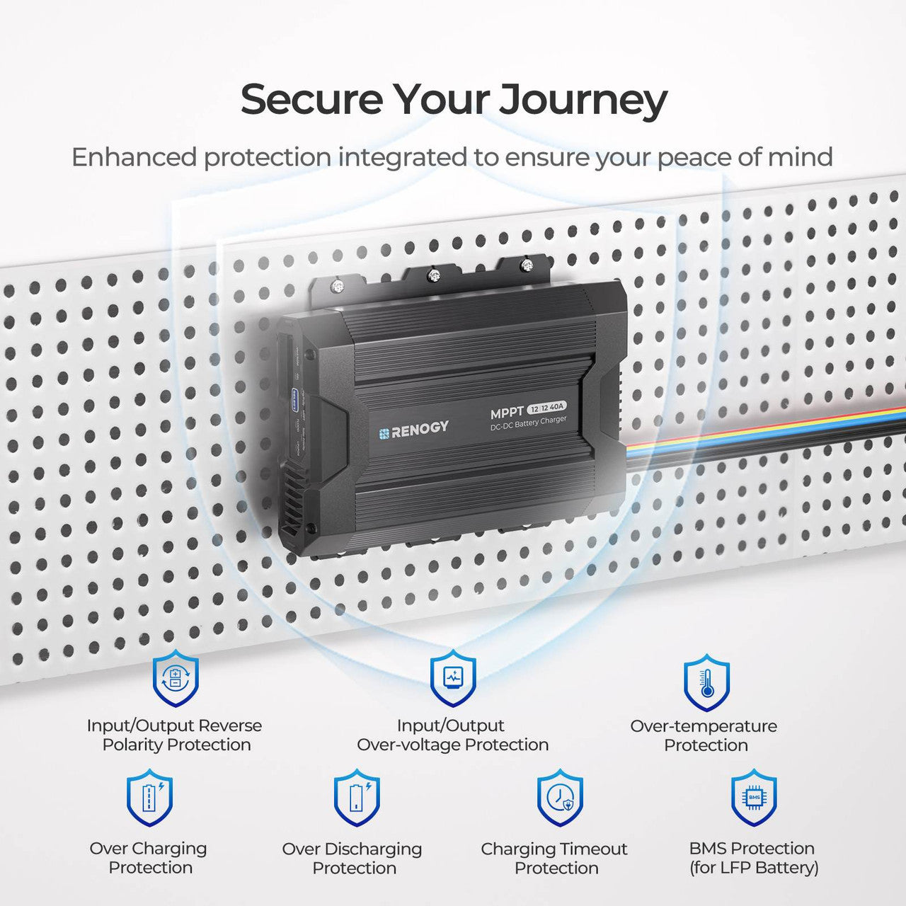 40A DC to DC battery charger with security protection