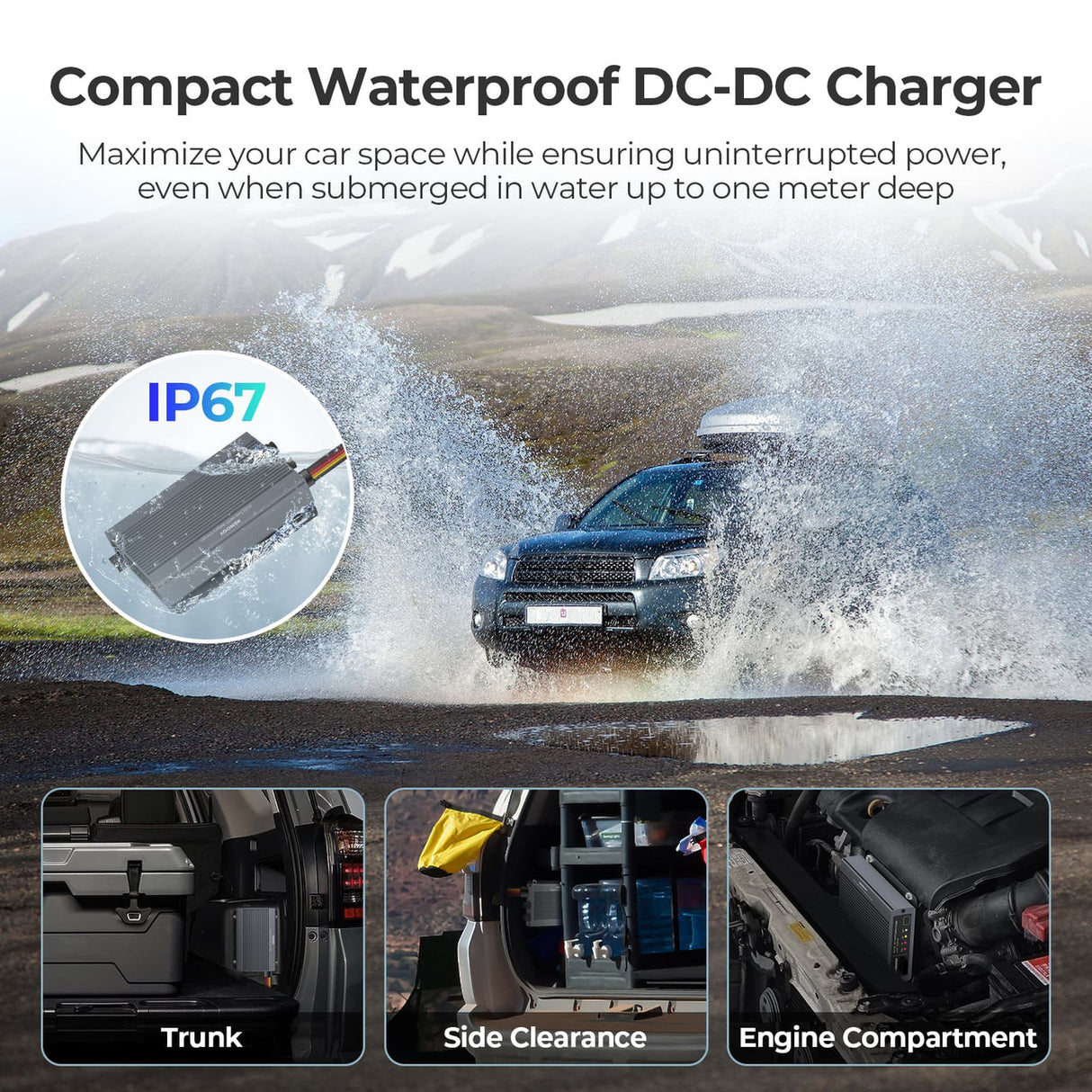 compact waterproof 12 volt dc to 12 volt dc battery charger