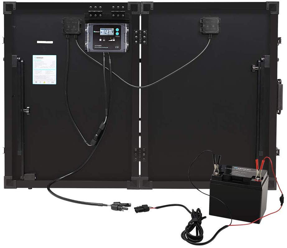 100 Watt 12 Volt Mono Foldable Portable Solar Suitcase with Voyager Waterproof Charge Controller