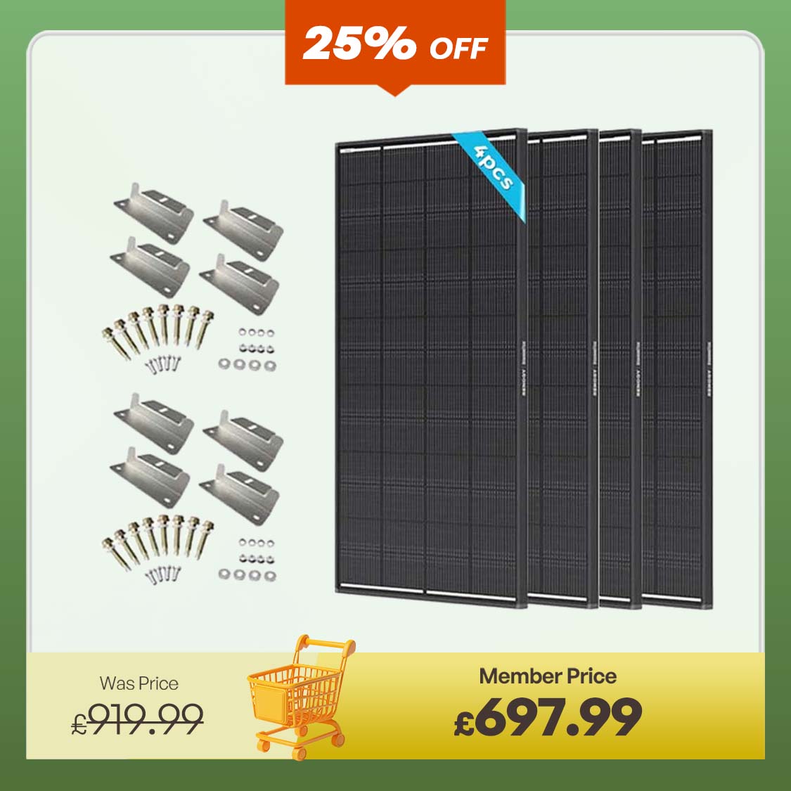 ShadowFlux 12V 200W 120W Anti-Shading Solar Panel