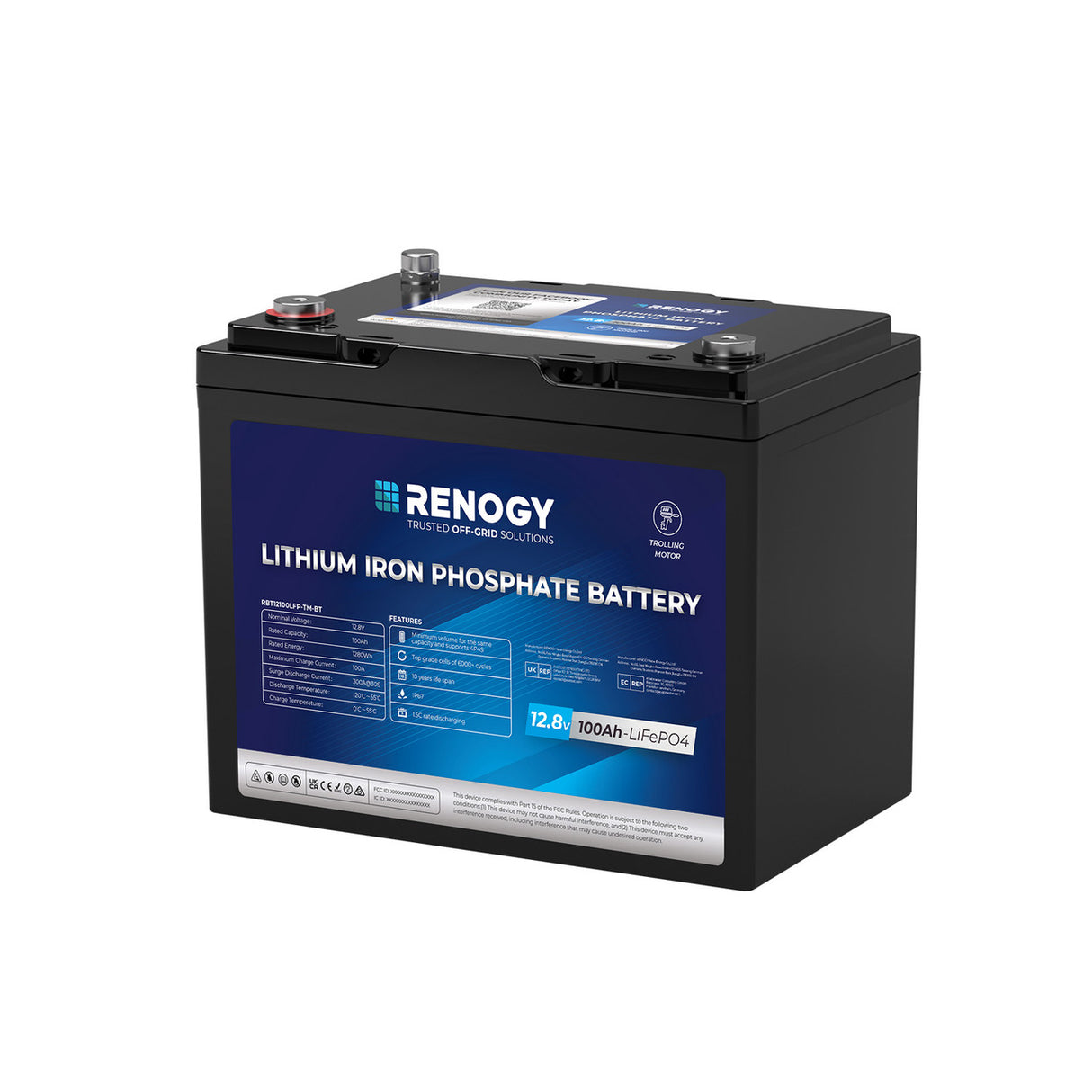 Core - 12V 100Ah Trolling Motor Group 24 LiFePO4 Battery w/ Bluetooth