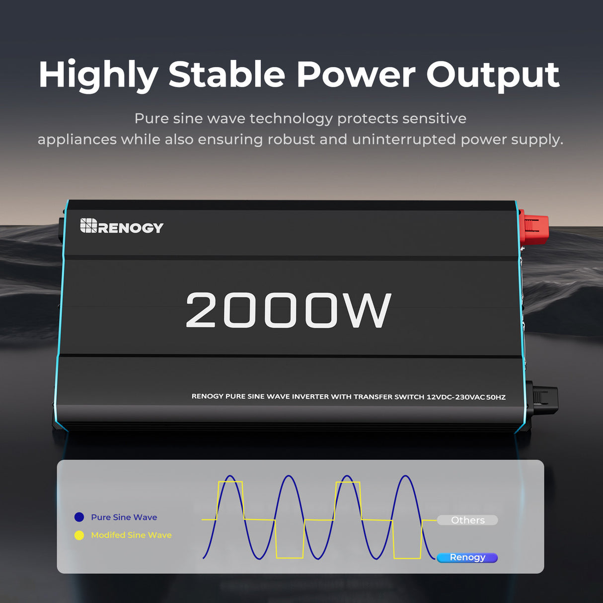 2000W 12V Pure Sine Wave Inverter With Highly Stable Power Output