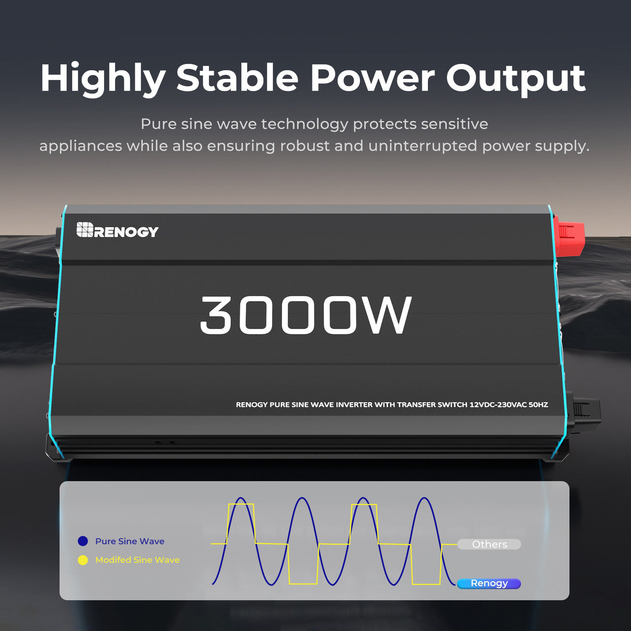 3000W 12V to 230V/240V Pure Sine Wave Inverter With Highly Stable Power Output