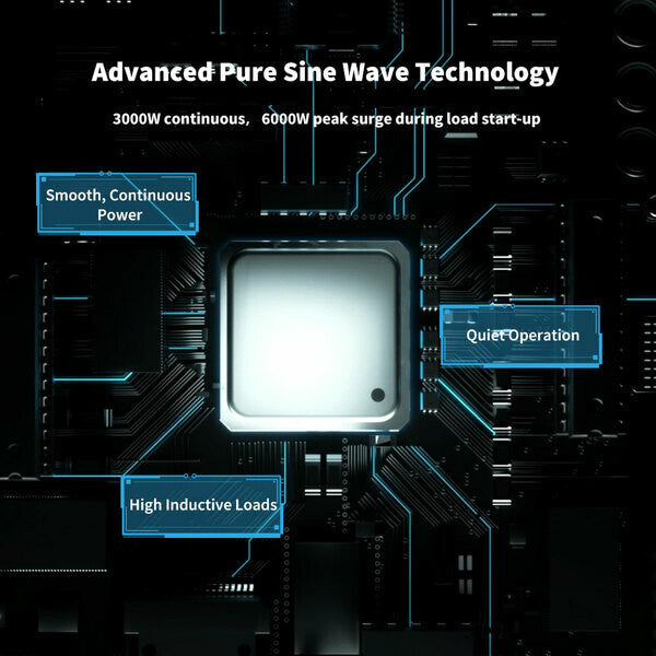 3000W 12V to 230V/240V Pure Sine Wave Inverter With English Standard Socket (with UPS Function)