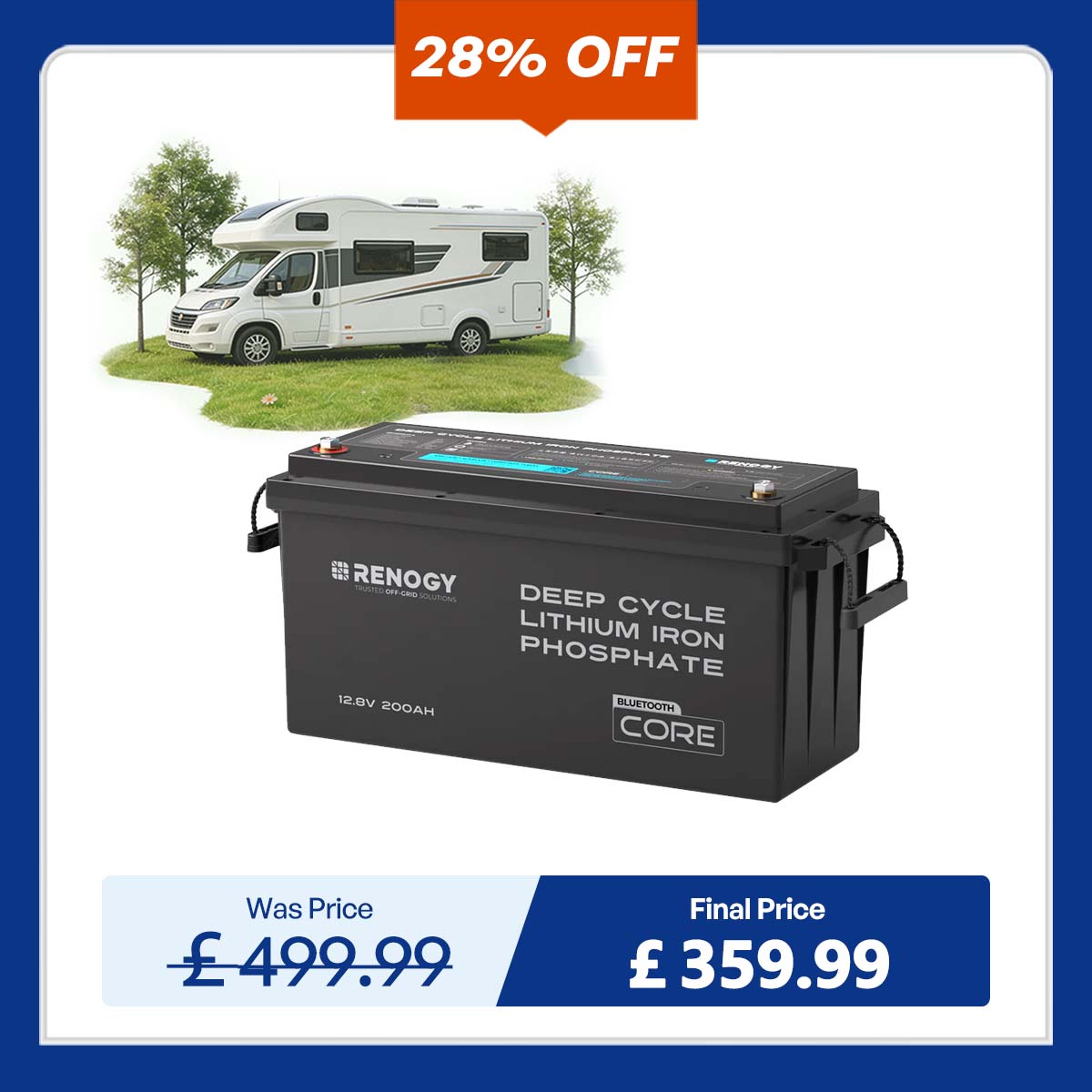 Core - 12V 200Ah Lithium Iron Phosphate Battery w/ Bluetooth