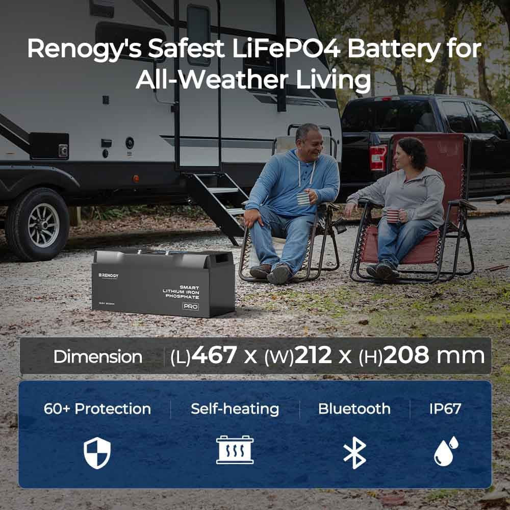 Pro - 12V 200Ah Lithium Iron Phosphate Battery Splash & Dust Protection