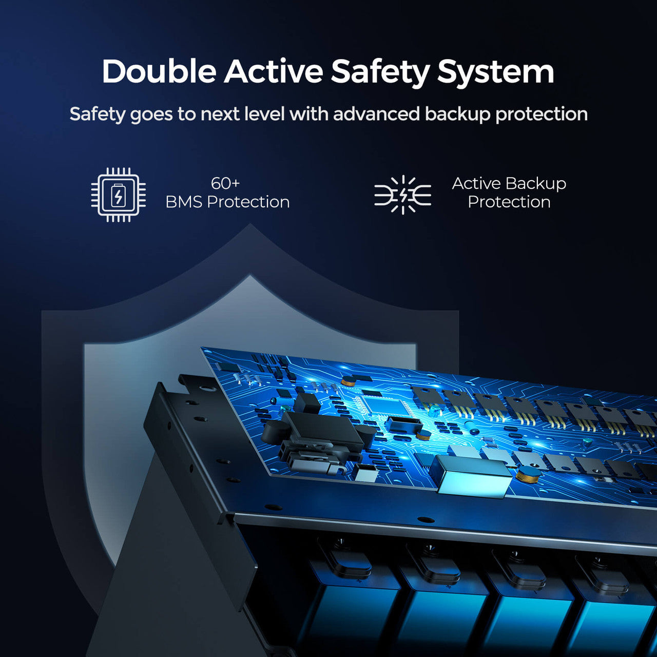 Pro - 12V 200Ah Lithium Iron Phosphate Battery Double Active Safety System