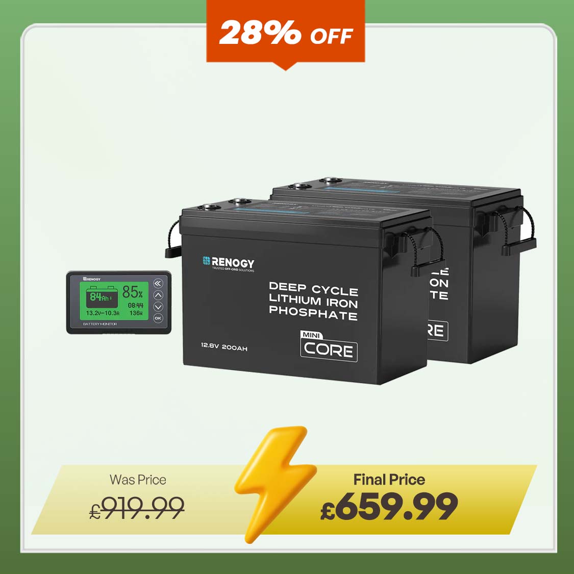 Core Mini - 12.8V 200Ah LiFePO4 Battery w/ Low-Temperature Protection