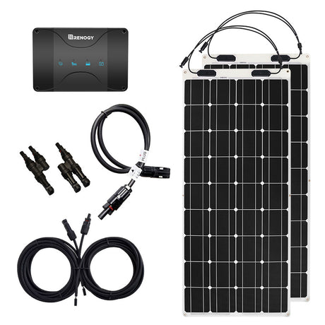 12V 50A DUAL BATTERY CHARGING 200W SOLAR FLEX BUNDLE