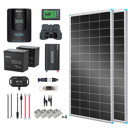 2Kwh 400W 12V Solar Panel System w/Solar Panel, Battery, Inverter and Charge Controller