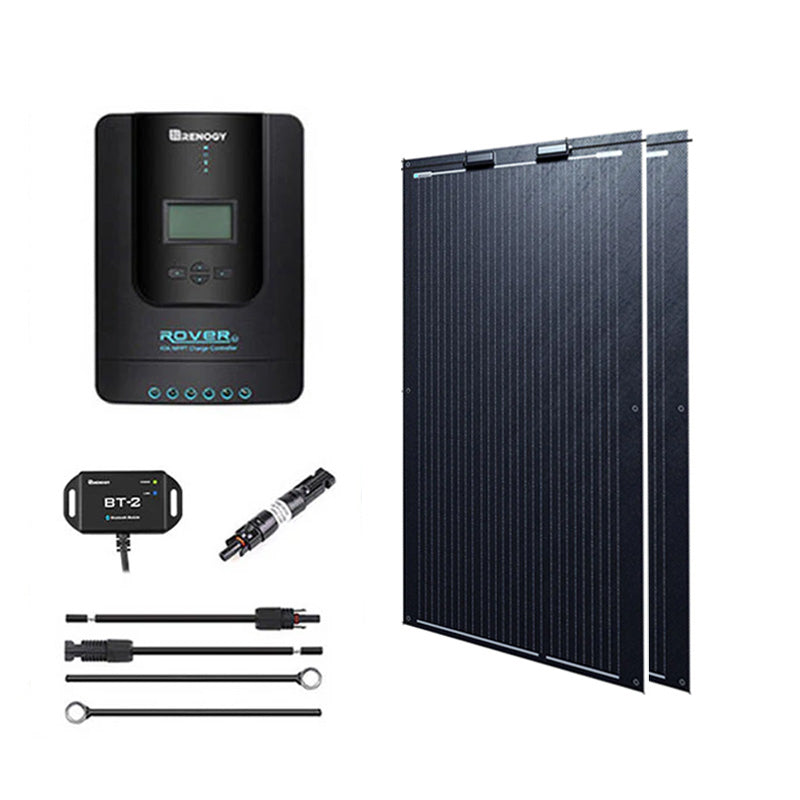 200W 12V/24V Monocrystalline Solar Premium Kit w/Rover 20A Charger Controller