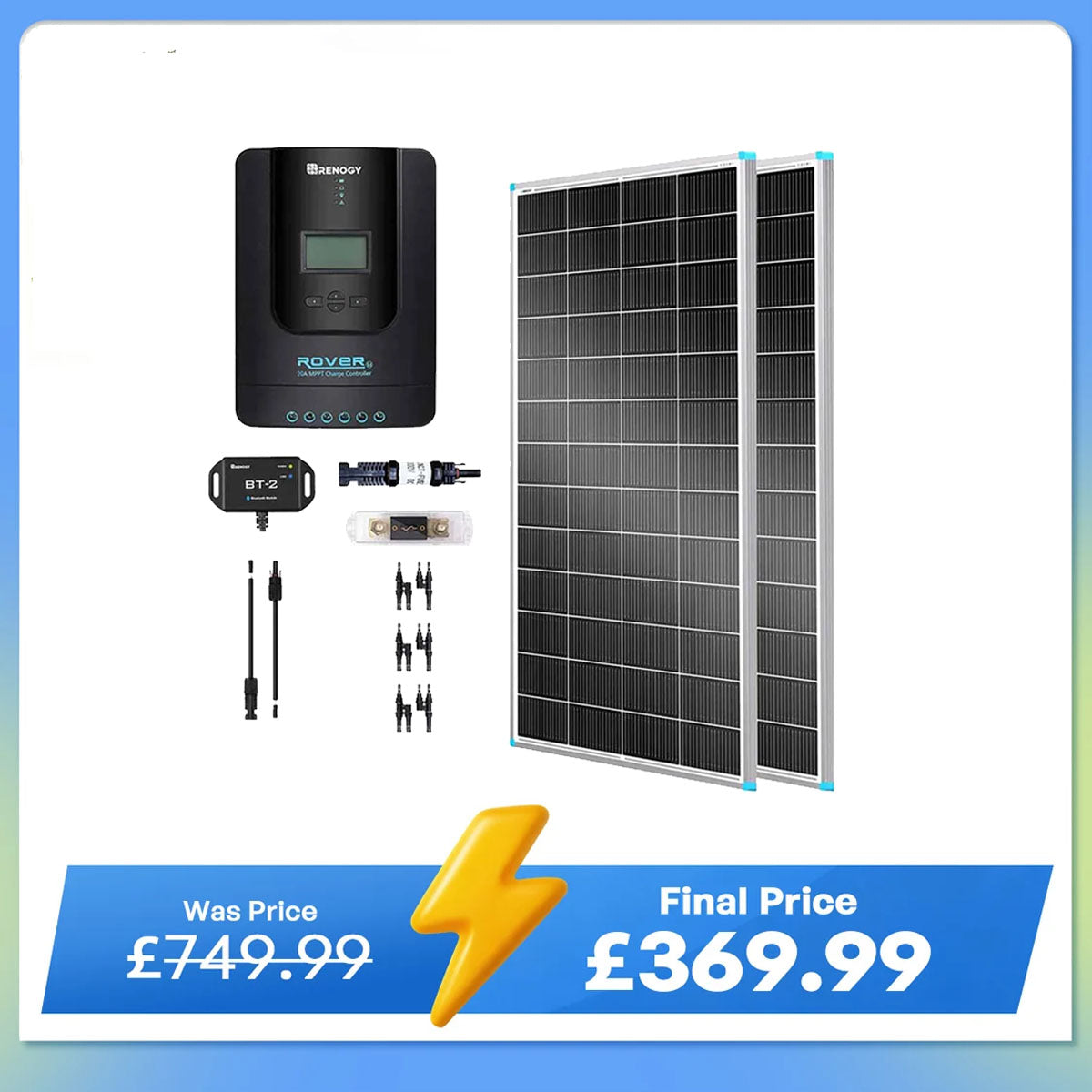 400W 12V/24V Solar Premium Kit | 400W Solar Panels, 40A Charger Controller