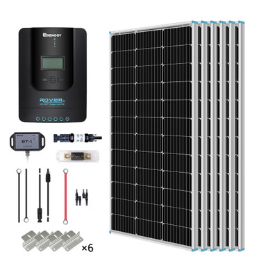 600W 12V/24V Monocrystalline Solar Premium Kit w/Rover 60A Charger Controller