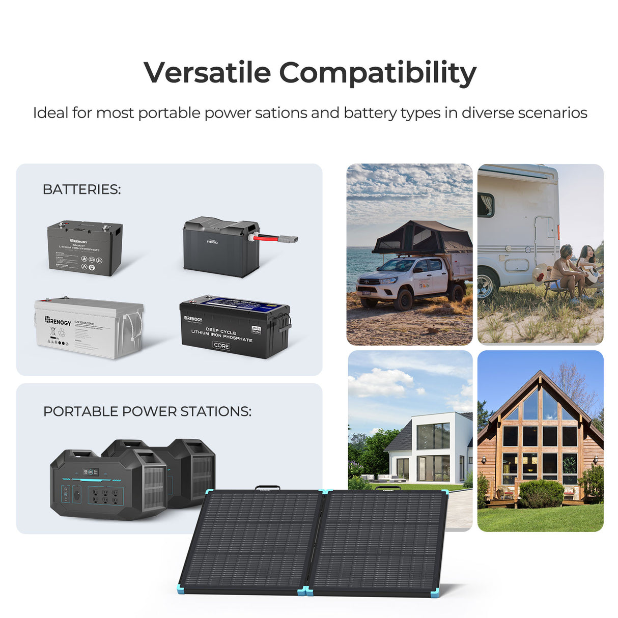 Lightweight Portable Solar Suitcase 400W / 300W / 220W / 100W