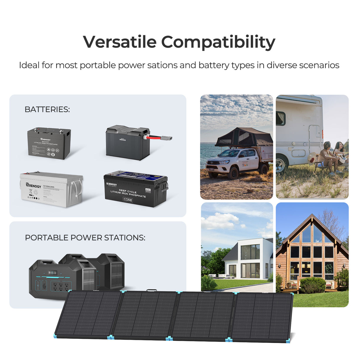 Lightweight Portable Solar Suitcase 400W / 300W / 220W / 100W