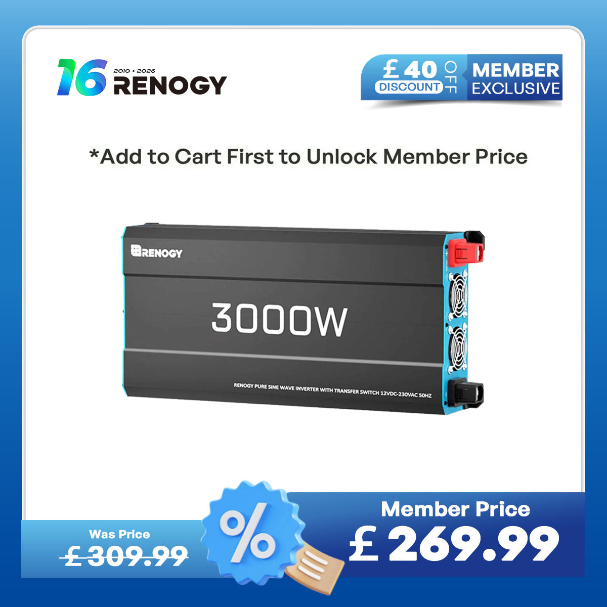 12V 3000W Pure Sine Wave Inverter with UPS Backup