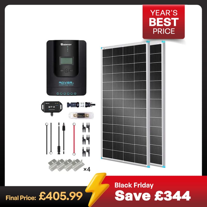 400W 12V/24V Monocrystalline Solar Premium Kit w/Rover 40A Charger Controller