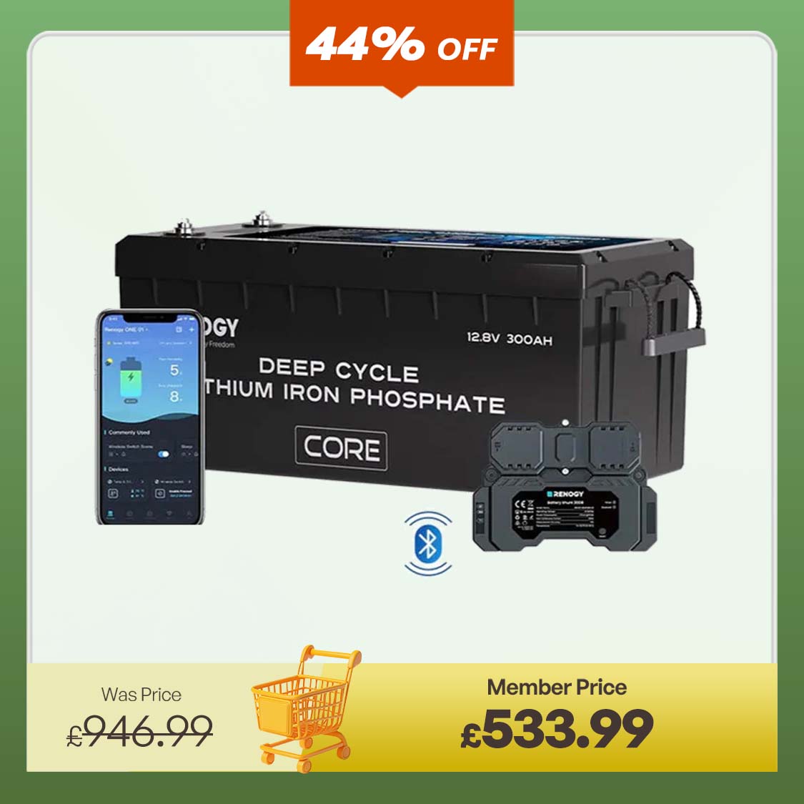 Core - 12V 300Ah Core Series Deep Cycle Lithium Iron Phosphate Battery w/Self-Heating