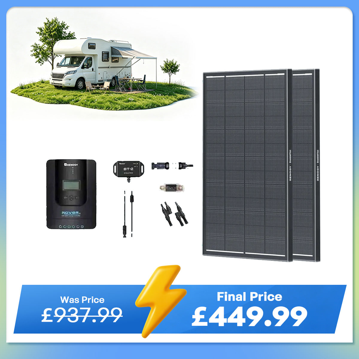 400W 12V/24V Solar Premium Kit | 400W Solar Panels, 40A Charger Controller