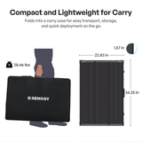 200W 12V N-Type Portable Solar Panel Suitcase Kit with 20A PWM Controller
