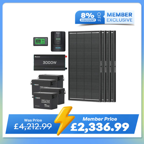 15.36kWh Off-Grid Power Kit | 3000W Inverter, 300Ah Batteies