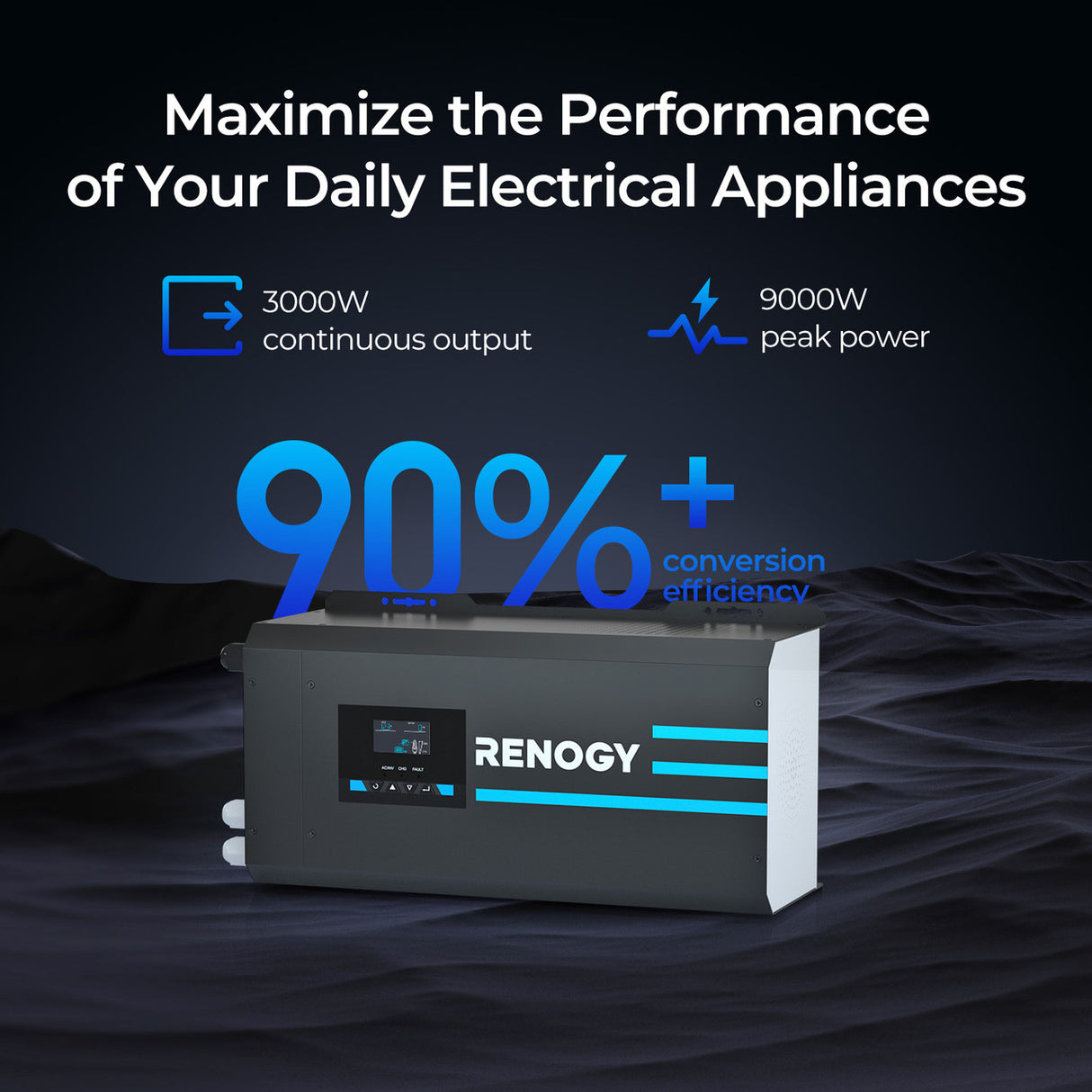 3000W 12V Pure Sine Wave Inverter Charger w/ LCD Display Maxmize the Performance of your Daily Electrical Appliances