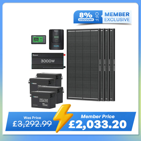 10.24kWh Off-Grid Power Kit | 3000W Inverter, 60A MPPT