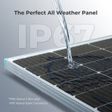 2 Pieces 100 Watt 12 Volt Monocrystalline Solar Panel (Compact Design)