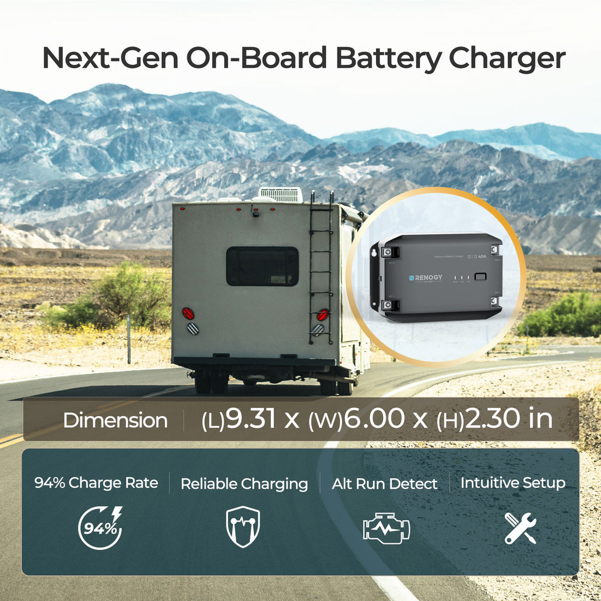 12V 40A DC to DC Battery Charger
