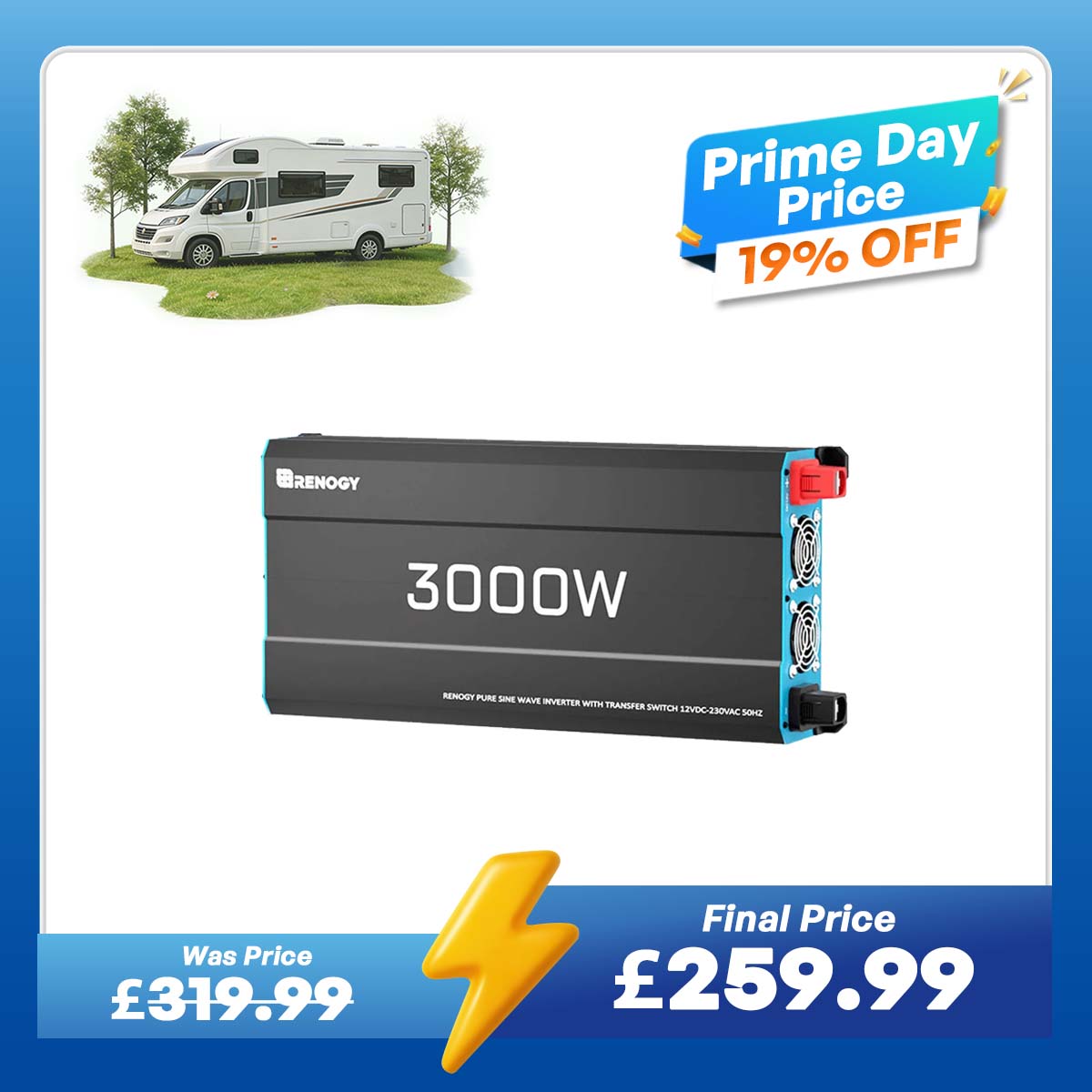 12V 2000W Pure Sine Wave Inverter with UPS Backup