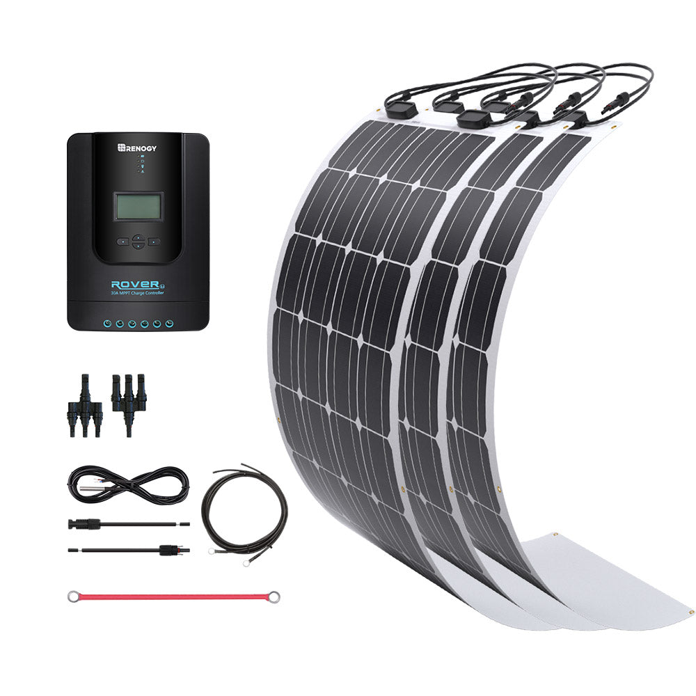 400W 12V Flexible Solar Marine Kit w/ Rover Li 40 Amp MPPT Solar Charge Controller