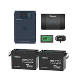 5.12kWh Hybrid Power System | 3000W Inverter Charger, 200Ah LiFePO4 Batteries