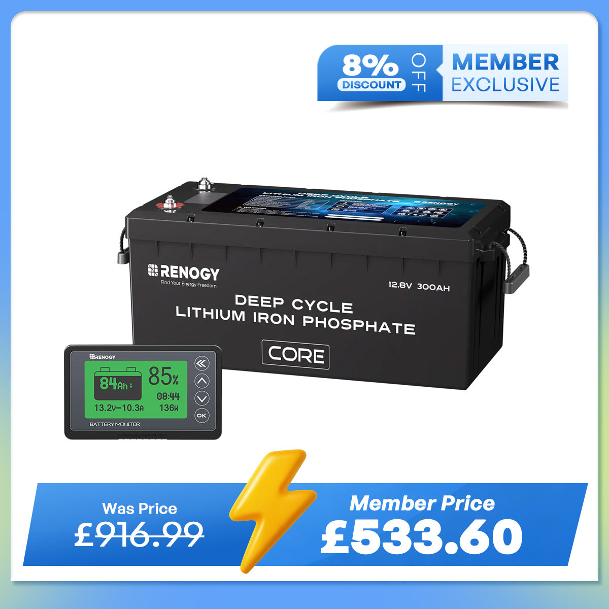 Core - 12V 300Ah Core Series Deep Cycle Lithium Iron Phosphate Battery w/Self-Heating