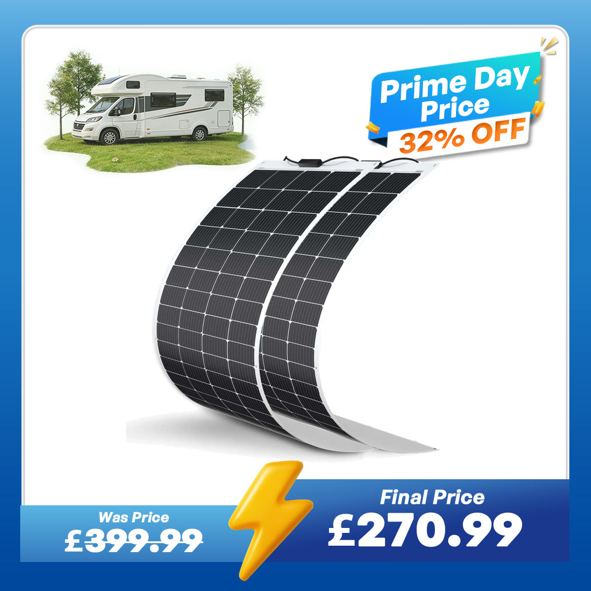 200 Watt 12 Volt Flexible Monocrystalline Solar Panel