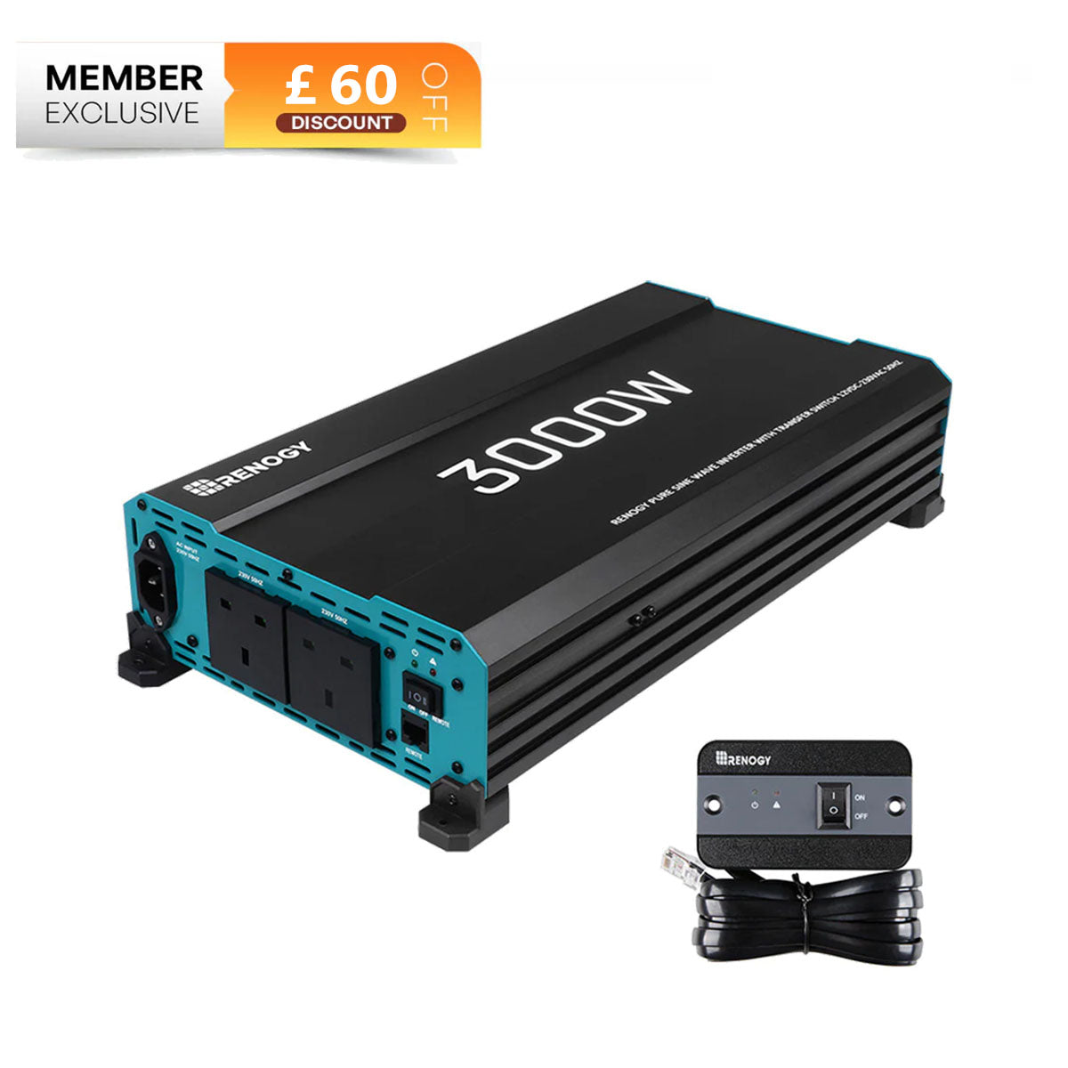 Pure Sine Wave Inverter 12V to 230V with UPS Backup 1000W / 2000W / 3000W