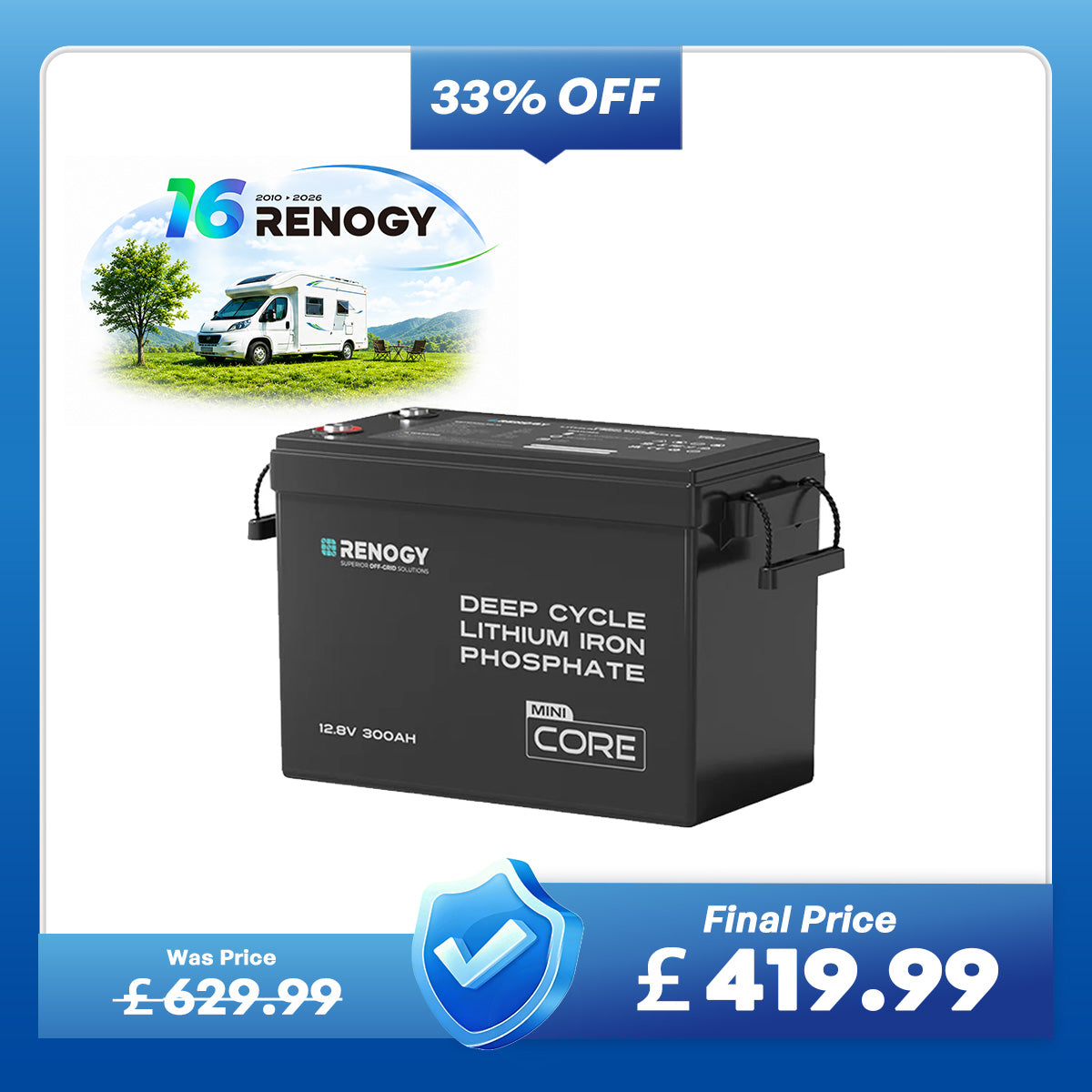 Core Mini - 12.8V 300Ah Lithium Iron Phosphate Battery