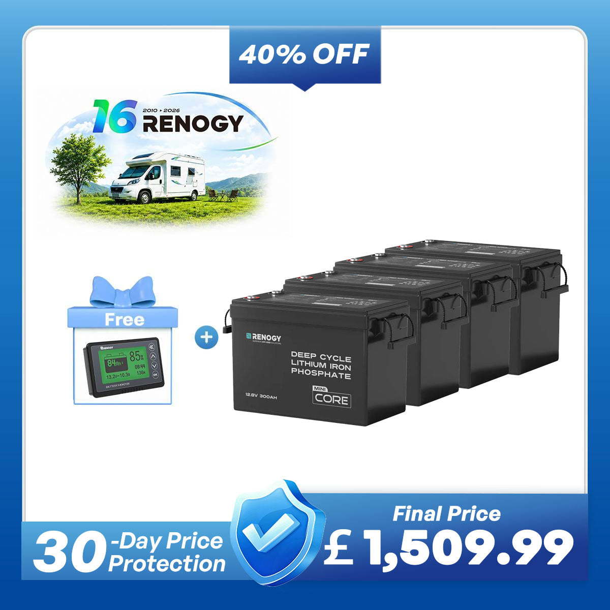 Core Mini - 12.8V 300Ah Lithium Iron Phosphate Battery