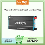 3000W 12V Solar Inverter Pure Sine Wave DC to AC for Camper Van Motorhome Off-Grid