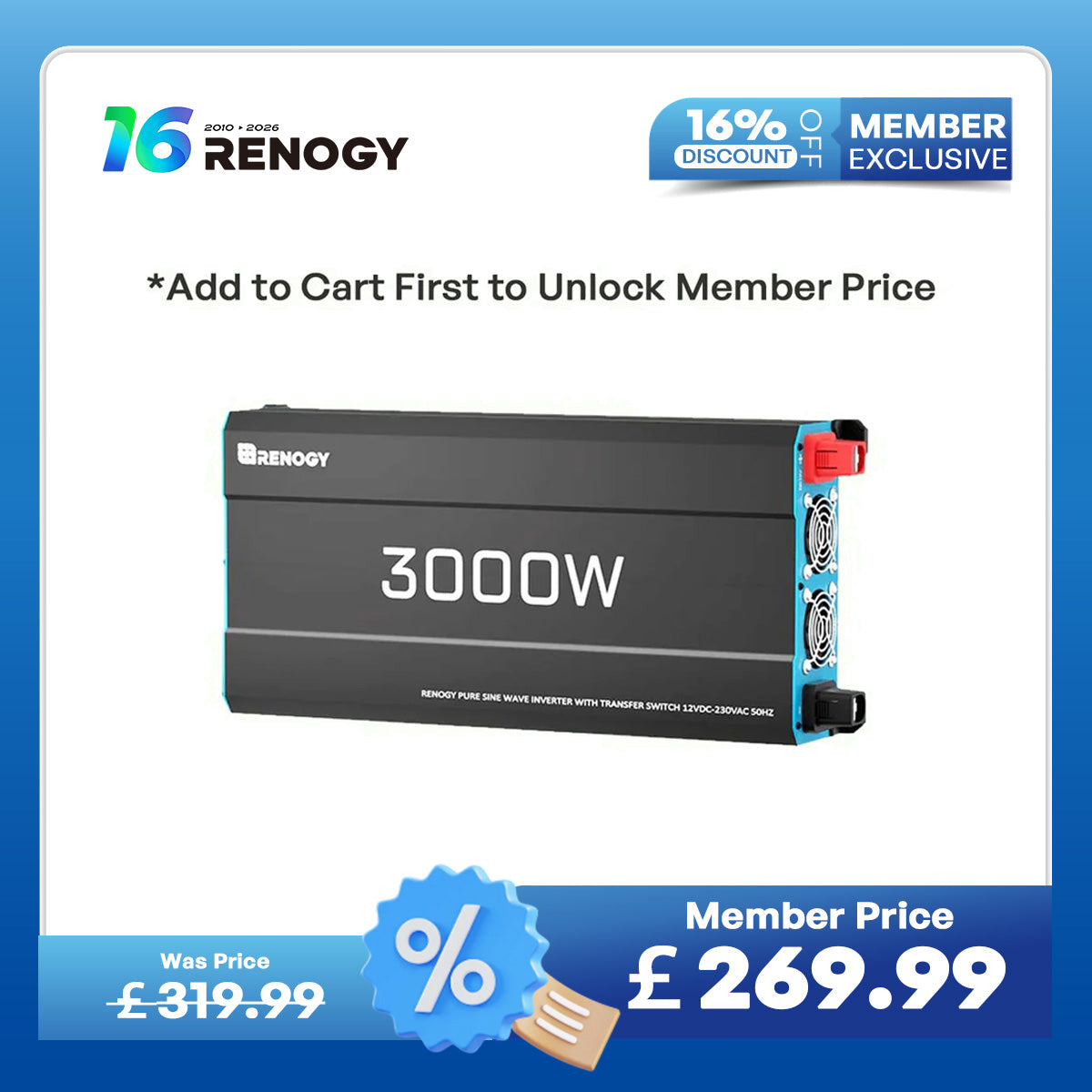 12V 3000W Pure Sine Wave Inverter with UPS Backup