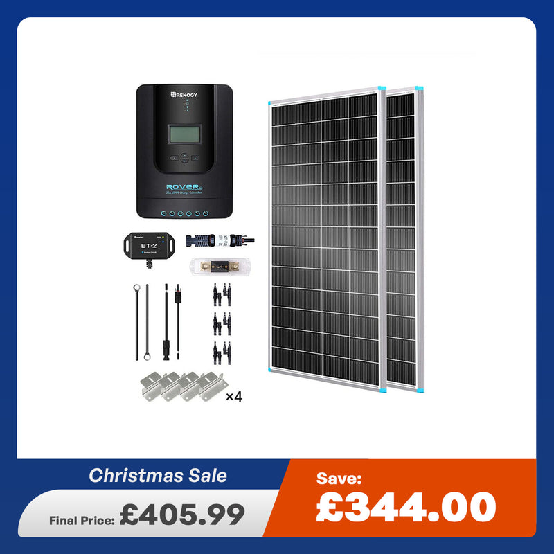 400W 12V/24V Monocrystalline Solar Premium Kit w/Rover 40A Charger Controller