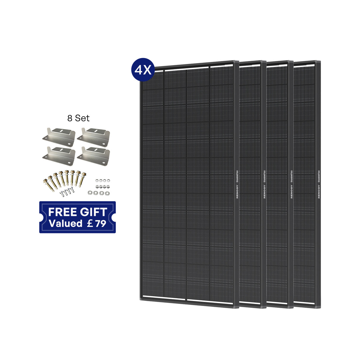 ShadowFlux 12V 200W Anti-Shading Solar Panel